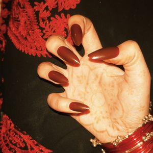 burgundy Almond Press-On Nails