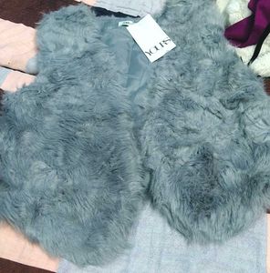 Grey Faux Fur Gilet Vest
