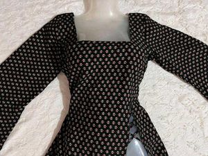 Black corset back Kurta with Square Neck