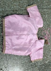 Elegant Pink Saree and Blouse Set