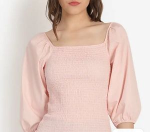 Smocked Square Neck Puff Sleeve Top