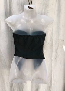 I. Twisted Black Strapless Top