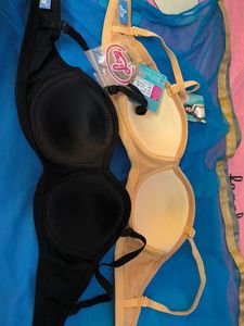 Comfortable Black &amp; Nude Bras - Pack of 2