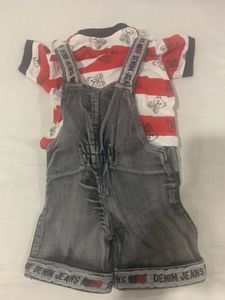 Cute Teddy Bear Overalls Set for boys