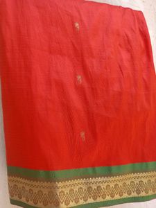 Festive Crimson Red Art Silk Saree
