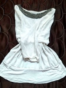 White Beaded Top