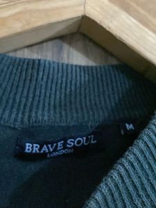 Brave Soul Dark Green Mock Neck Sweater
