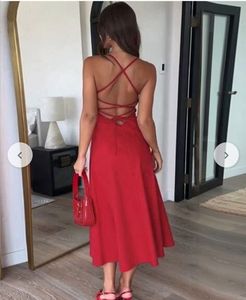Backless Red Midi Dress🌶️