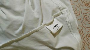 Cream Textured V-Neck Top