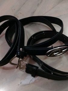 Diesel Black Leather Belt
