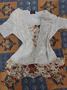 White Embroidered Floral Whimsical Top