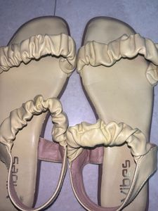Yellow Ruffle Detail Sandals