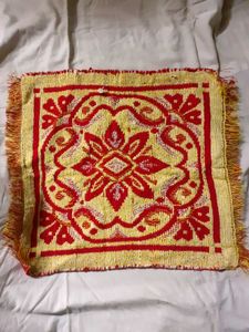 Red 💛 Pooja Aasan Alter Cloth Puja Chowki Asan