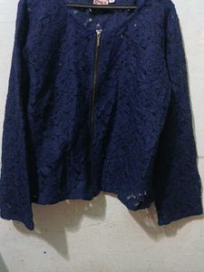 ONLY Navy Lace Bomber Jacket