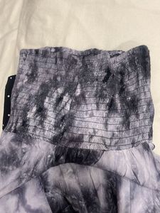 last price Tie-Dye Strapless Midi Dress