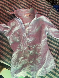 Classic Striped Button-Up Shirt Baddie /formal
