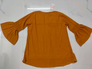 Mustard Yellow Bell Sleeve Top