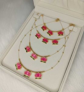 Lotus Necklaces Set Gold Plated