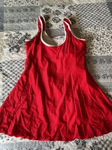 Red One-Piece Swimsuit free size