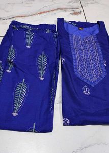 Royal Blue Floral Print Blouse 3XL