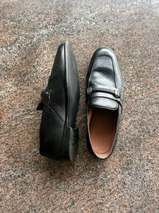 Black pure Leather Loafers