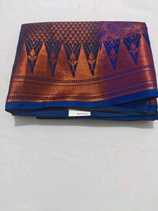 Elegant Blue &amp; Copper Saree