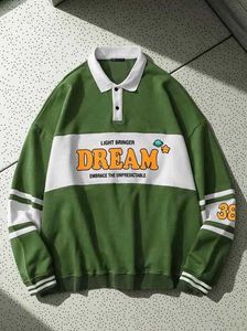 Retro Green "Dream" Polo Sweatshirt