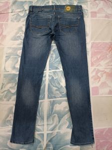 Men's Dark Blue Low-Rise Slim Fit Jeans