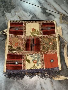 Bohemian Patchwork Sling Bag with Mirror Work