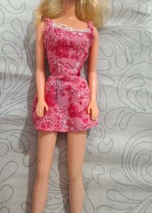 Doll in Pink Floral Dress