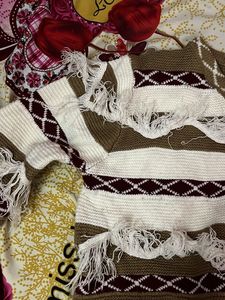 Striped Fringe Knit Sweater