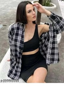 Chic Black Dress with Flannel Outfit