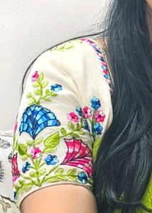 Elegant Green Floral Print Saree
