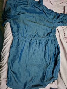 Embroidered Denim Dress