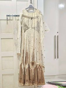 Cream stunning hand puffy gown
