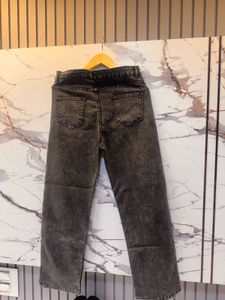 Washed Grey Wide Leg Jeans