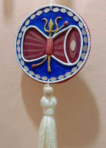 Double-Sided Lippan Art Hanging  | Om &amp; Trishul-Da