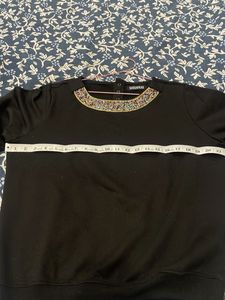 Sassafras Embellished Black Sweatshirt