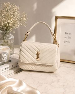 Chic White Quilted Handbag