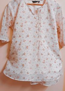 White Layered Floral Top