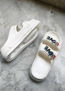 Cute White Love Slides