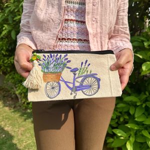 Handpainted premium pouch with parrot tassel