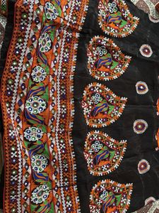 Embroidered Gujarati Folk Skirt black with blouse
