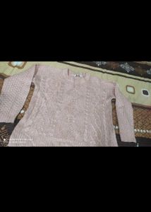Pink Knit Pullover Sweater