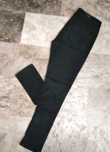 Jet Black Cotton Denim Jeans For Girls 👖