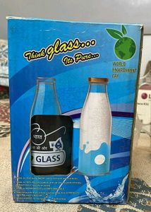 Reusable Glass Water Bottle Set