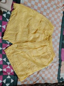 Yellow Cotton Nightsuit Set