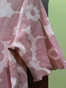 Pink Floral Print Casual Top