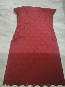 Maroon Chikankari Kurti