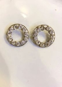 New Vintage Rhinestone Circle Earrings
